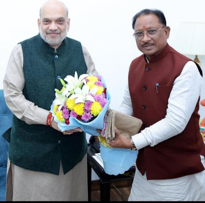 मुख्यमंत्री विष्णुदेव साय ने केंद्रीय गृह मंत्री श्री अमित शाह से की  सौजन्य मुलाकात