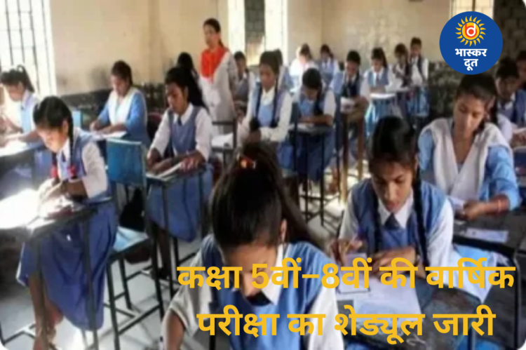 कक्षा 5वीं–8वीं की वार्षिक परीक्षा का टाइम टेबल घोषित, बोर्ड पैटर्न पर होगी परीक्षा