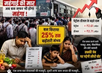 महंगाई की आग में झुलस रही जनता: अब बस सफर भी होगा महंगा, आम आदमी के मासिक बजट पर पड़ेगी सीधी चोट