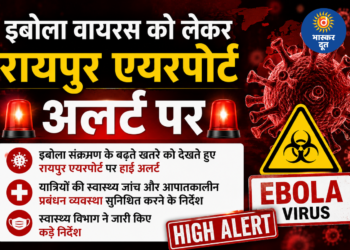इबोला संक्रमण को लेकर रायपुर एयरपोर्ट पर हाई अलर्ट, स्वास्थ्य विभाग ने जारी किए सख्त निर्देश