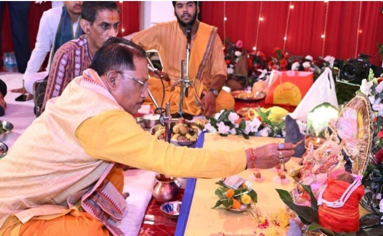 मुख्यमंत्री निवास में विराजे भगवान गणेश