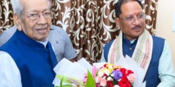 मुख्यमंत्री श्री विष्णु देव साय ने छत्तीसगढ़ के पूर्व राज्यपाल श्री विश्वभूषण हरिचंदन से की सौजन्य भेंट