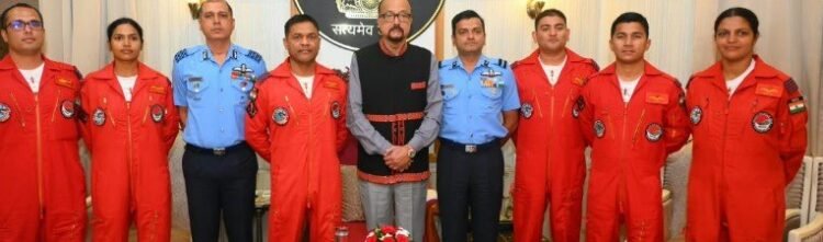 राज्यपाल श्री रमेन डेका से एयर ऑफिसर कमांडिंग श्री नंदा कुमार बाला ने की सौजन्य भेंट